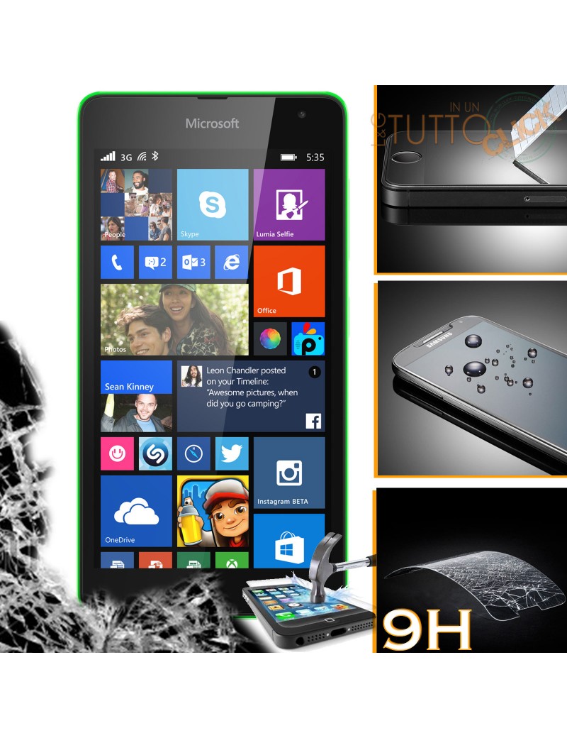Pellicola vetro temperato proteggi schermo 9H per Nokia Microsoft Lumia 535
