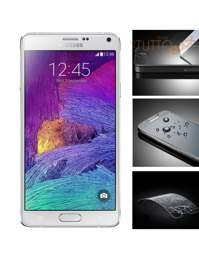 Pellicola vetro temperato proteggi schermo per Samsung Galaxy Note 4 SM-N910 tempered glass