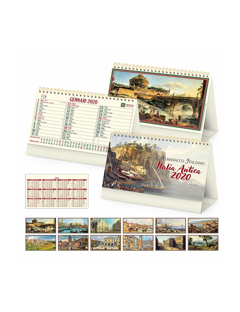 Calendari personalizzati 2020 aziendali da tavolo scrivania ufficio italia antica PA064