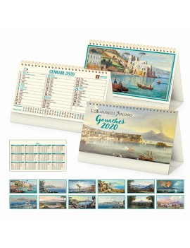 Calendari personalizzati 2020 aziendali tavolo scrivania gouaches paesaggi PA066