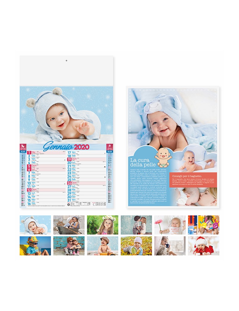 Calendari personalizzati 2020 illustrati olandese da parete muro bambini PA095