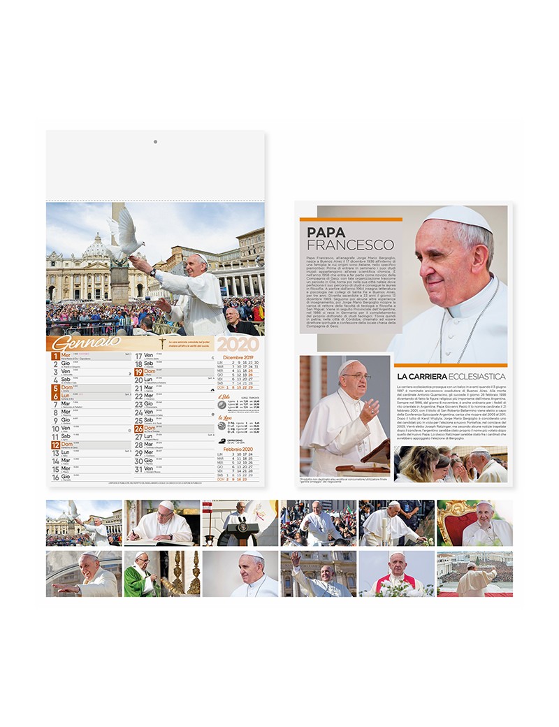 Calendari personalizzati 2020 illustrato da parete muro francesco san papa PA101