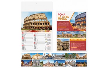 Calendari personalizzati 2020 pubblicitario da parete muro roma italia citta PA109