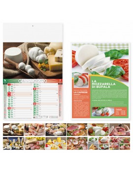 Calendari personalizzati 2020 illustrato da parete muro prodotti tipici food PA140