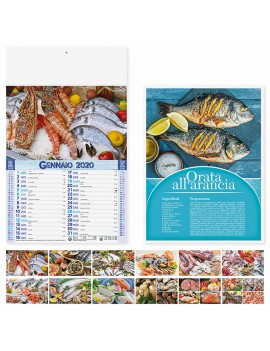 Calendari personalizzati 2020 parete muro mare in tavola pesce pescheria PA144