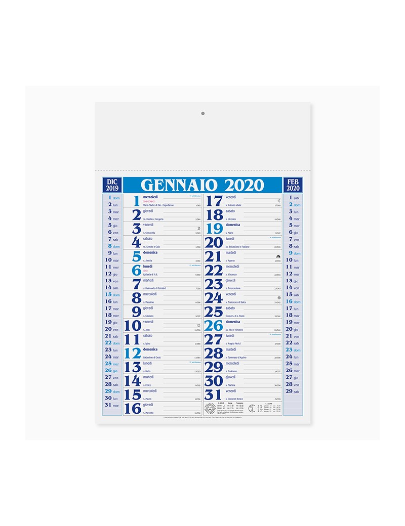 Calendario da parete muro personalizzabile 2020 Gadget Regalo Negozio PA650BL