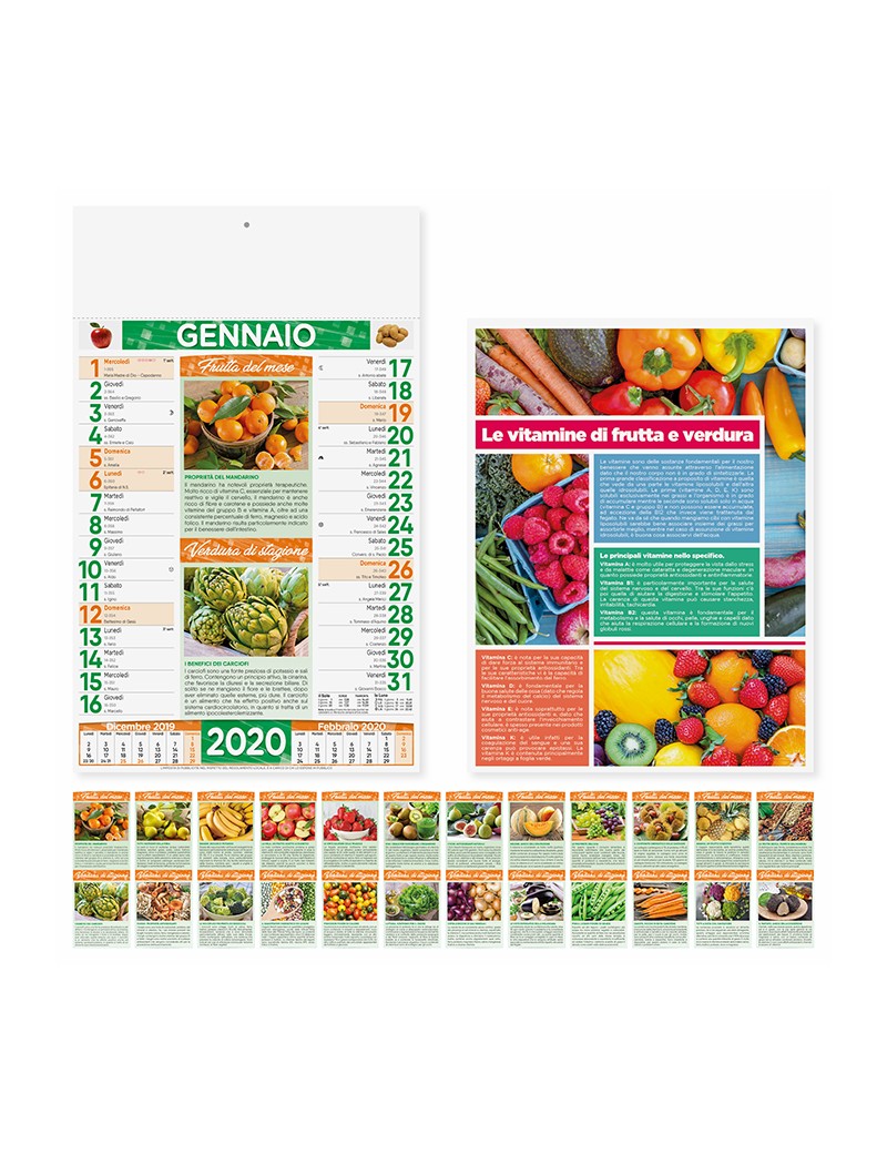 Calendari personalizzati 2020 promo parete muro frutta verdura fruttivendolo PA146