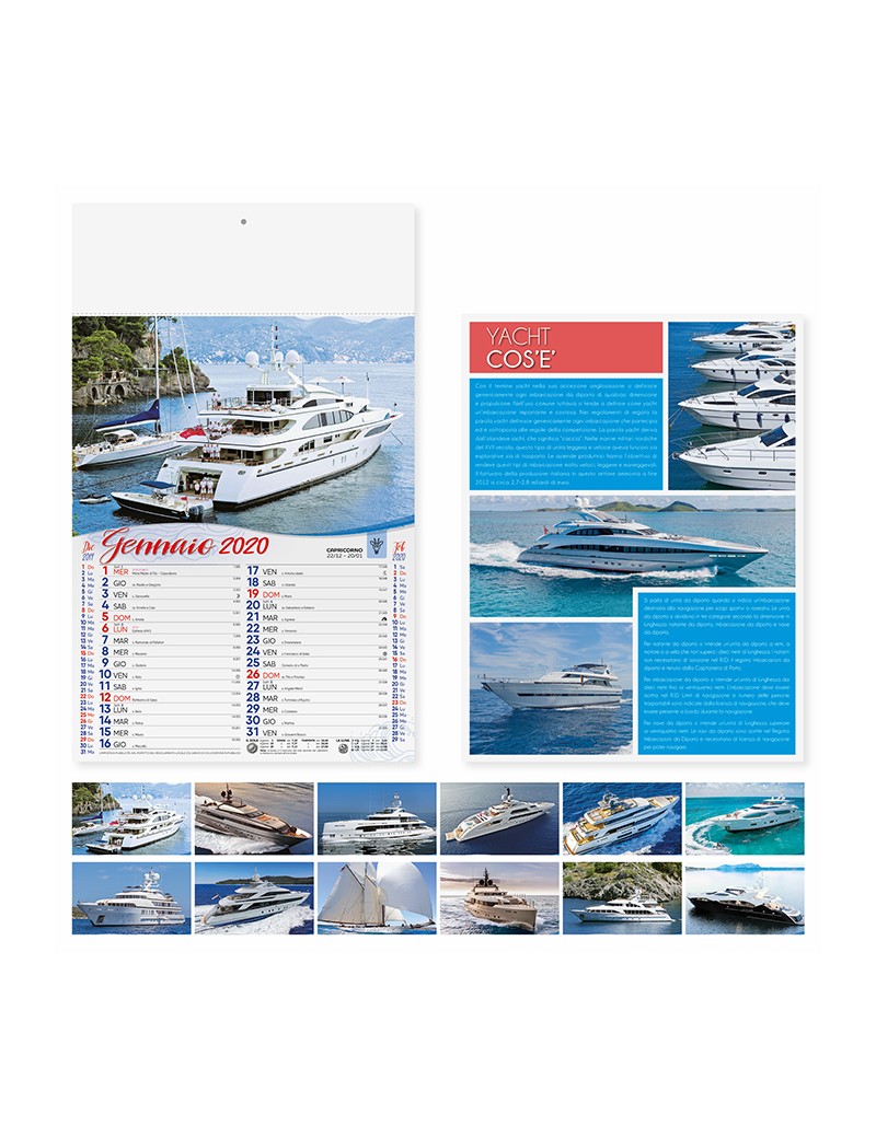 Calendari pubblicitari 2020 illustrati parete muro yacht da sogno barca PA165