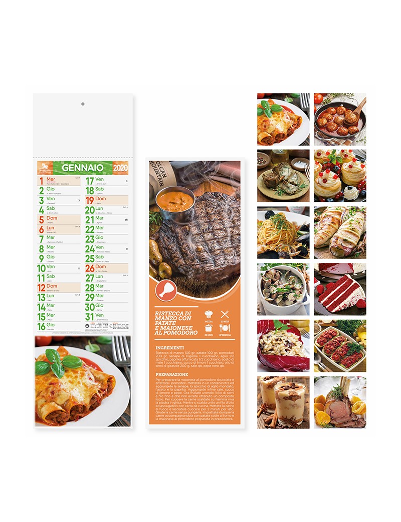 Calendari silhouette aziendali 2020 promo parete muro Gastronomia food PA187