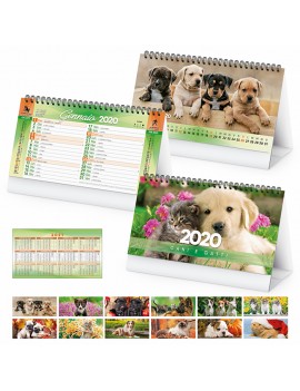 Calendari personalizzati 2020 aziendali promo scrivania ufficio cane gatti PA403