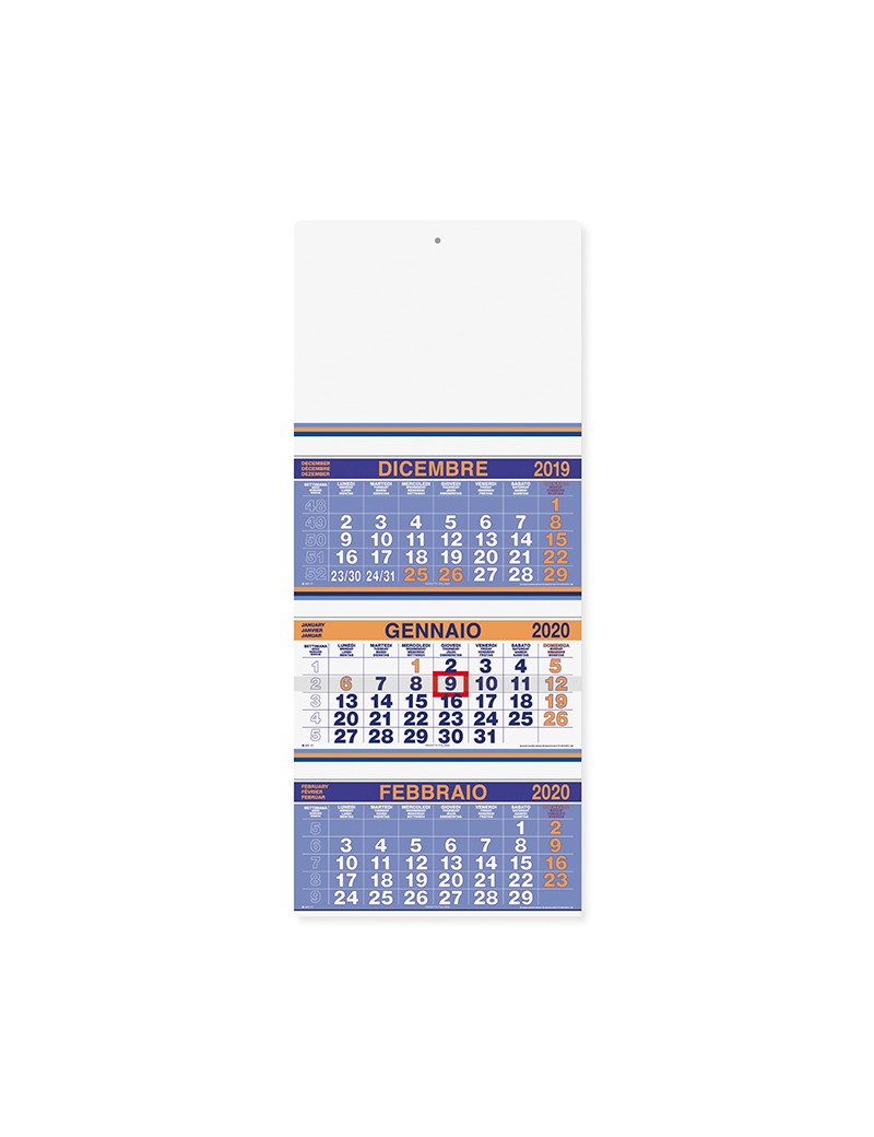 Calendari personalizzati 2020 olandesi trittico parete muro trio Fluo PA500AR