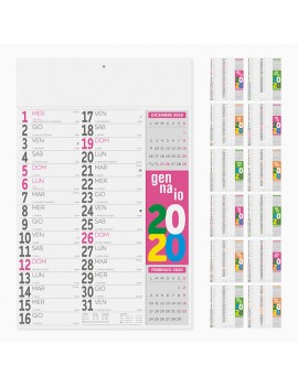 Calendari personalizzati 2020 pubblicitari promo da parete muro Fluo PA503