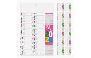 Calendari personalizzati 2020 pubblicitari promo da parete muro Fluo PA503