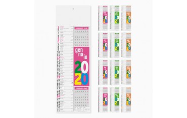 Calendari SLIM personalizzati 2020 pubblicitari promo da parete muro Fluo PA504
