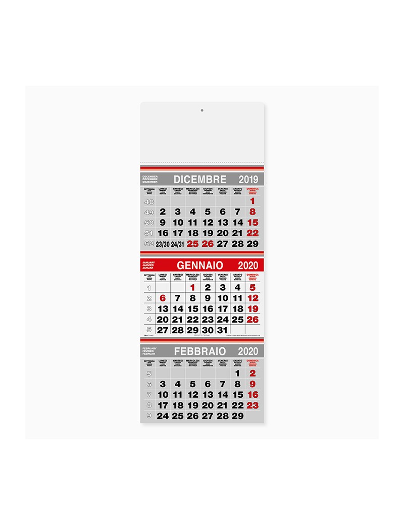 Calendari personalizzati 2020 olandese trittico parete muro TRIS promo PA505RO