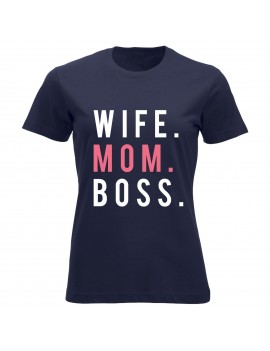 T-shirt Maglietta festa della Mamma - Boss Wife Mom GR19...