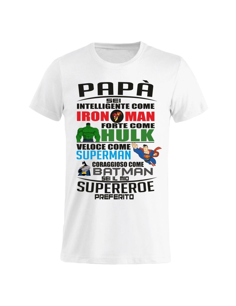 T-shirt Maglietta festa del Papà - Super Hero GR44 - idea regalo compleanno  onomastico