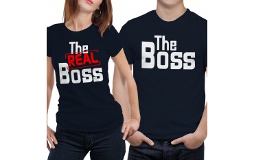 Coppia di maglia magliette t shirt THE REAL BOSS idea regalo san valentino GR375