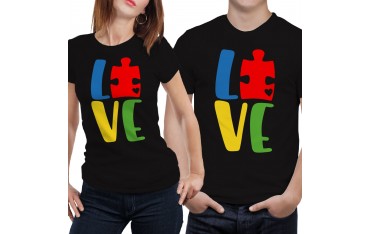 Coppia di maglia magliette t shirt LOVE lego idea regalo san valentino GR382