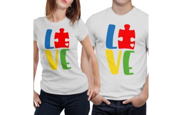 Coppia di maglia magliette t shirt LOVE lego idea regalo san valentino GR382