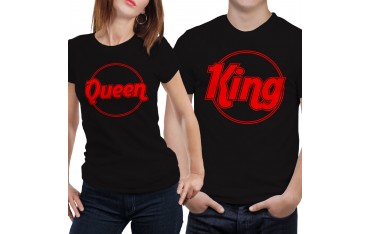 Coppia di magliette t shirt KING QUEEN ROCK HARD regalo san valentino GR389