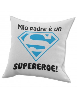 Cuscino in cotone per festa del Papà idea regalo marito SUPEREROE SUPERMAN GR423
